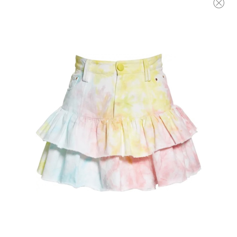 LoveShackFancy Tie Dye Ruffle Skirt